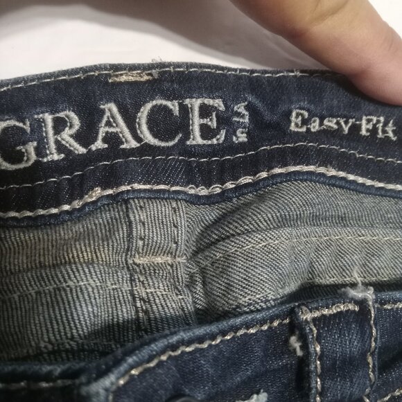 Grace In LA Women's Easy Fit Embellished Sequined Jeans Size 27 - Picture 6 of 8